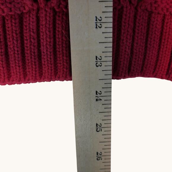 Tommy Hilfiger Sweater Womens Large Red Open Knit Diamond Cotton Casual Classic - Picture 8 of 11